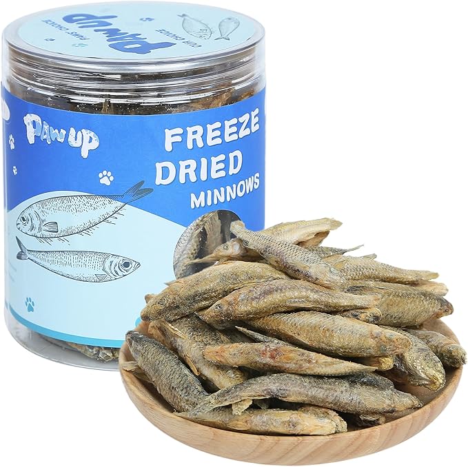PAWUP Freeze Dried Minnows Dog Treats – 100% Single Ingredient Fish Treats for Dogs – Omega-3 Rich, Grain Free Training Treats & Dog Food Topper, 2.8 oz
