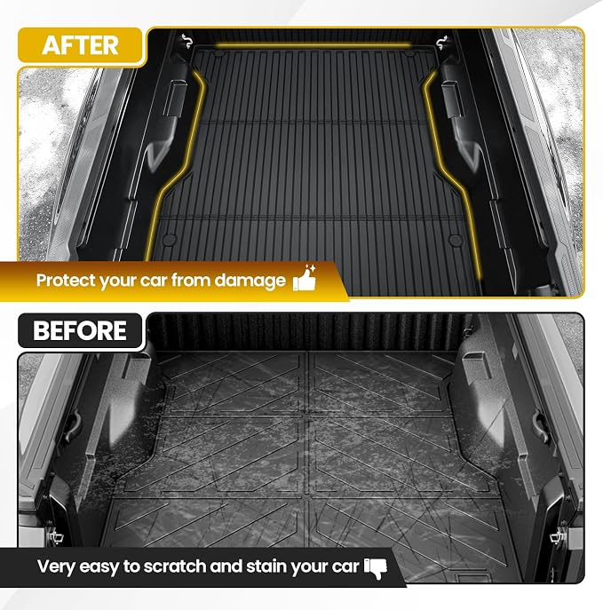 Truck Bed Mat for Toyota Tacoma 5FT 2024 2025 2026, All Weather Bed Liner for Tacoma Accessories, Heavy Duty Bed Mats, Car Accessories