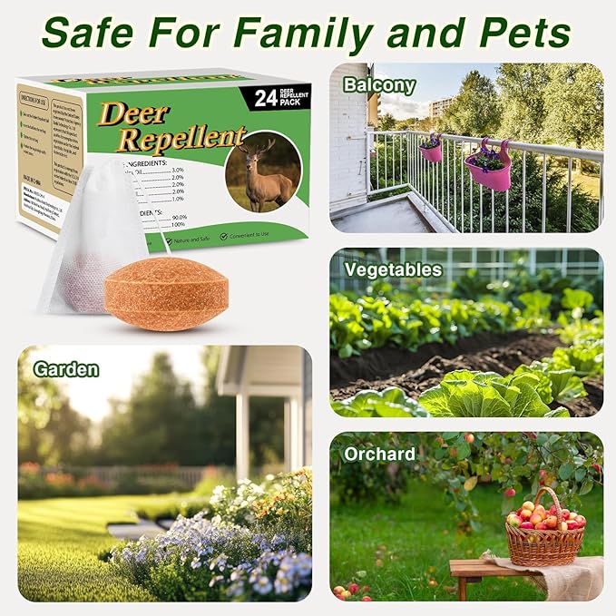 36 Pack Deer Repellent Rabbit Repellent Outdoor Deer Deterrent for Plants Flower Vegetable Tree Keep Deer Rabbit Out of Lawn Garden