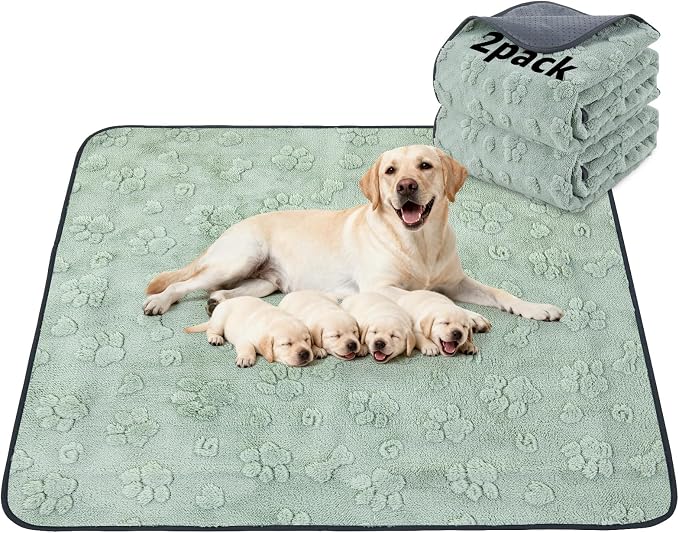 LOOBANI Washable Pee Pads for Dogs,2 Pack Reusable Puppy Pads 36"x48" | Super Absorbent, Waterproof, Leakproof, Non Slip, Soft, For Whelping, Potty Training, Crates, Floors, Beds, Couches, Travel