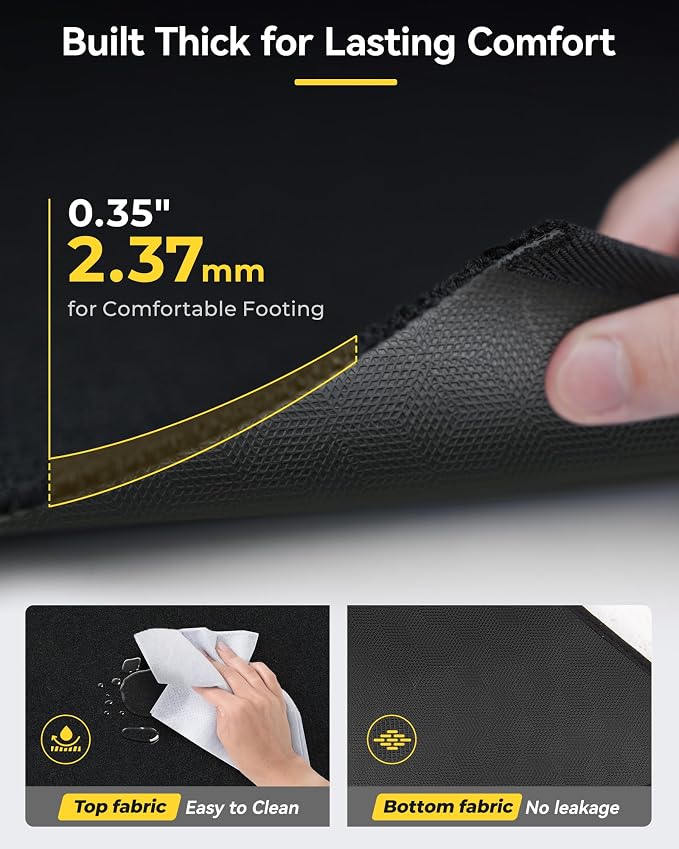 3W Floor Mats with Front Carpet & Trunk Mat for Toyota Sienna 2021-2026 LE/XLE(Only for 8 Seat), TPE All Weather Custom Fit Floor Liner for Sienna 1st, 2nd and 3rd Row and Cargo Mat, Black
