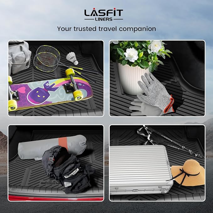 LASFIT Cargo Mat for Hyundai Sonata 2026 2025 2024 2023 2022 2021 2020 / Kia K5 2021-2026, All Weather TPE Custom Fit Car Trunk Mats Cargo Liners Accessories, Black