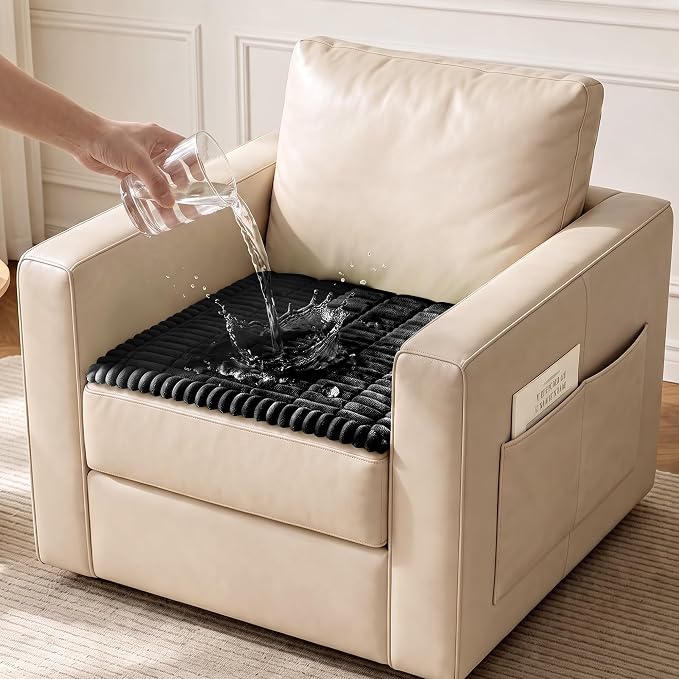 FUANGUI Waterproof Armrest Couch Cover for Dogs,27.6" x 27.14", Black | Non-Slip Backrest Cover Recliner Chair Protector, Fuzz Soft Armchair Armrest Cover Washable Couch Covers Sofa Pet Friendly