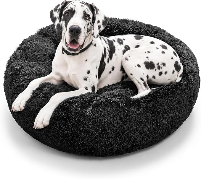 JOLLYVOGUE Dog Beds Large Sized Dog, Calming Anti-Anxiety Dog Bed, Fluffy Donut Cushion for Extra Large Pets (45")