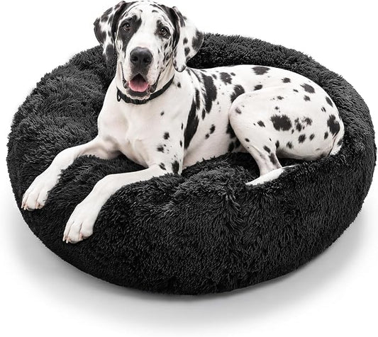 JOLLYVOGUE Dog Beds Large Sized Dog, Calming Anti-Anxiety Dog Bed, Fluffy Donut Cushion for Extra Large Pets (45")