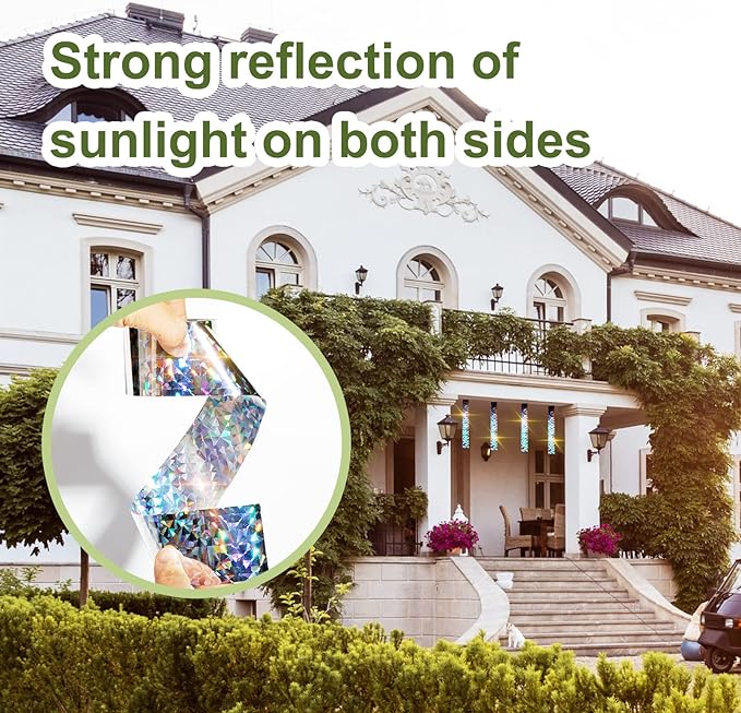OFFO Reflective Tape for Birds, 200 Feet x 2 Inches Dual-Sided Bird Scare Tape Outdoor for Garden, Farm, Orchard or Courtyard