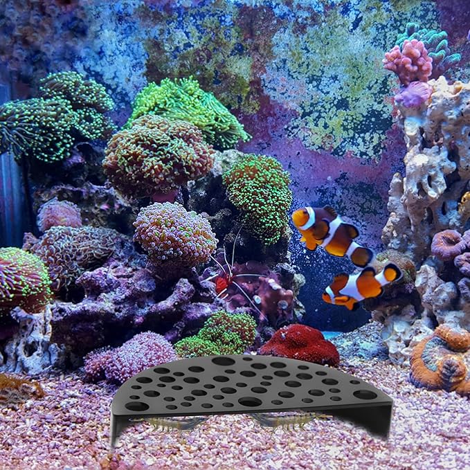 2Pcs Black Shrimp Cave Ornaments, Good Size Half Moon Shrimp House Decor, Fish Hiding Tools Supplies, Accessories Decor Supplies Can Be Used in Aquariums