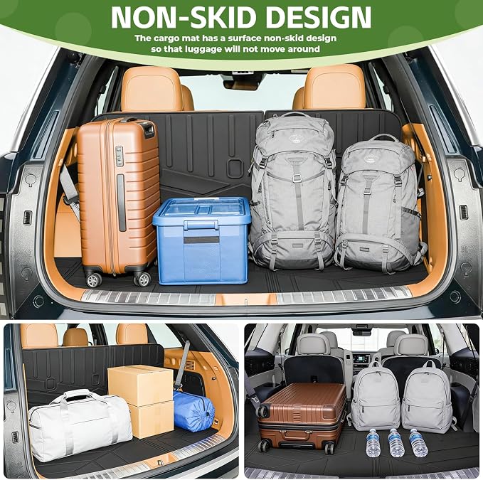 Cargo Liners for 2026 Hyundai Palisade 7&8 Seats(Only Fit Gas Models) Trunk Mat with Seat Back Cover Accessories, All Weather Rear Cargo Mat Backrest Protector