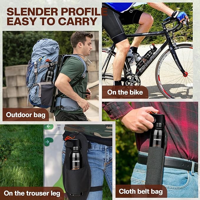 Compact Pepper Spray for Hiking: Maximum Strength Powerful for Camping - Easy Access Outdoor Personal Protection
