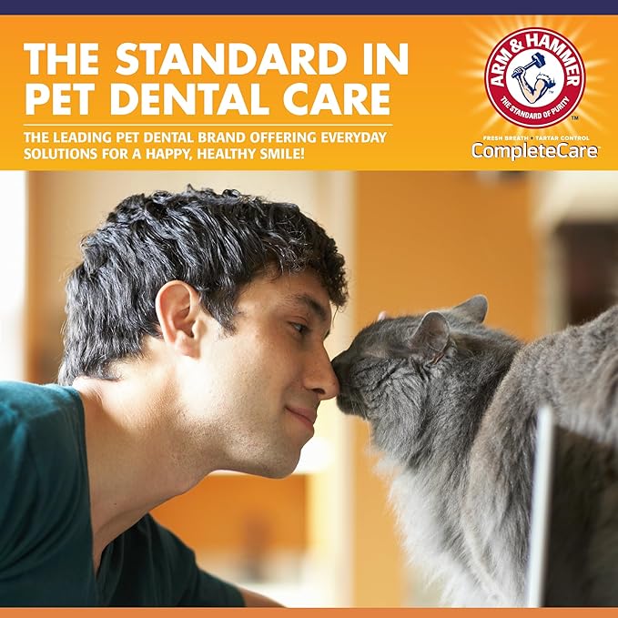 Arm & Hammer Complete Care Dental Water Additive for Cats, Cat Breath Freshener and Tartar Control, No Brushing Required, Odorless and Flavorless Cat Formula, 8 Fl Oz - 6 Pack
