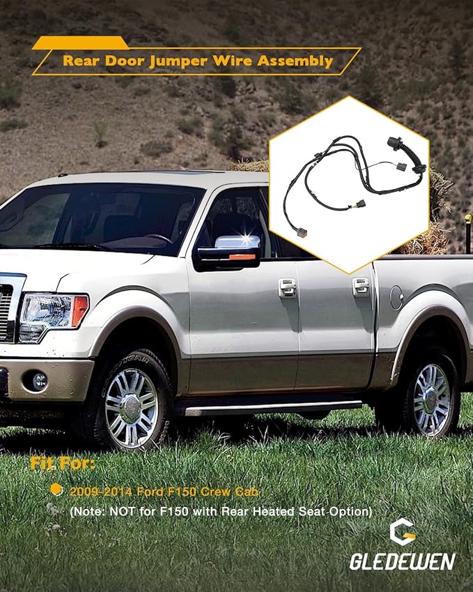 Rear Door Wiring Harness, Compatible with 2009-2014 Ford F150 Crew Cab | Left Driver Side, LH Door Jumper Wire Assembly, Replace# 9L3Z-14631-CAA, 9L3Z14631CAA