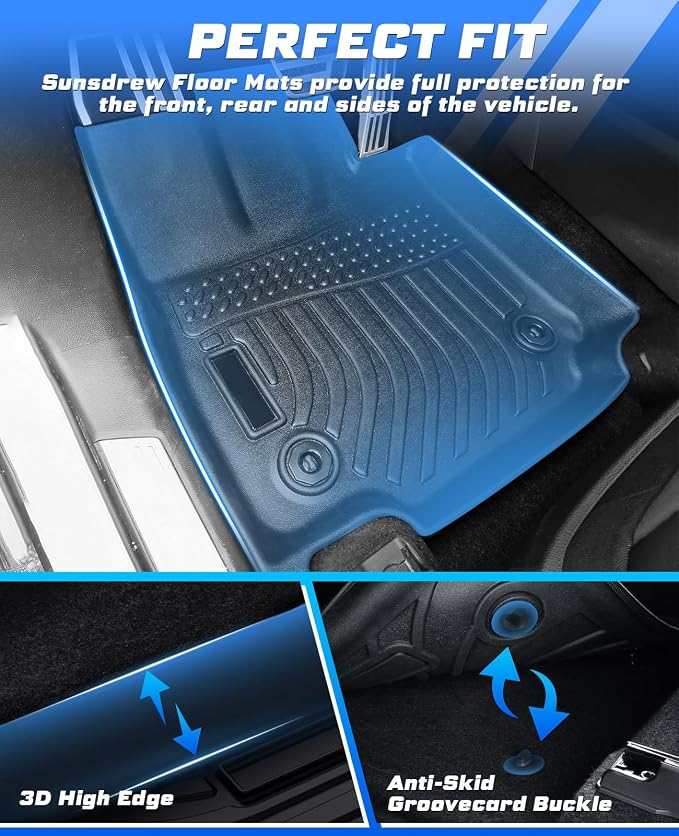 Sunsdrew Floor Mats for 2022-2025 2026 Lexus NX Accessories NX 250/NX 350/NX 350h/NX 450h+, All Weather Car Mats Front Rear 2 Rows Floor Liners TPE Rubber Raised Edge