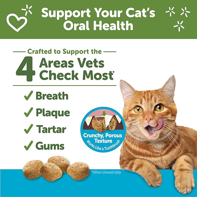 Wellness WHIMZEES Cat Dental Treats, Freshens Breath, Chicken and Tuna Flavor, 4.5 oz Bag