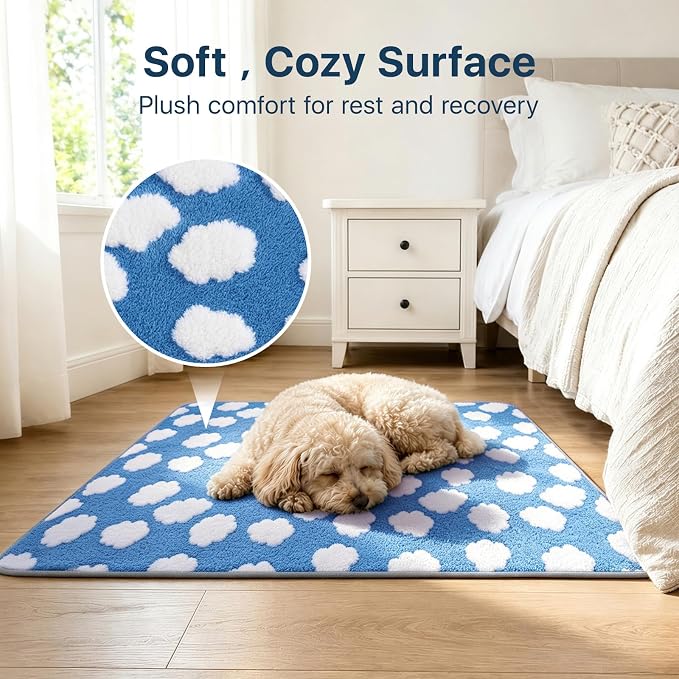 LOOBANI Reusable Pee Pads for Dogs Extra Large, 36"x72", 2 Pack, Blue | Non-Slip Washable Dog Mat, Super Absorbent Washable Puppy Pads, Leak-Proof Pee Rug For Hallway Runner, Floor, Bed