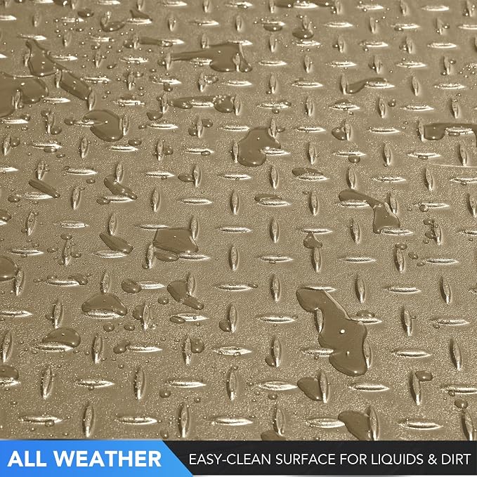 PIC AUTO Heavy Duty Cargo Liner, Trimmable All-Weather Rubber Trunk Mat for Cars, SUVs, Vans & Trucks, Anti-Slip Backing, Durable Protection, Large, Beige