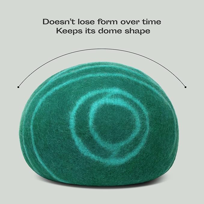 Cat Cave – Premium Felt Cat Bed Enclosure for Indoor Cats, Handmade Merino Wool (Emerald, Large)