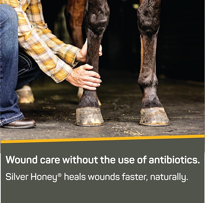 Absorbine Silver Honey Rapid Wound Repair Ointment 2oz Tube, Manuka Honey + MicroSilver BG, Horse & Large Animal Wound Care