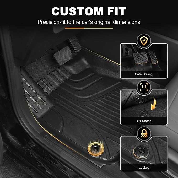 Floor Mats & Cargo Mat Fit for Honda HR-V 2023-2027 & Acura ADX 2025 2026 | All Weather Floor Mats Trunk Cargo Liner with Backrest Protectors Custom Fit for Honda HRV Sport/LX/EX-L