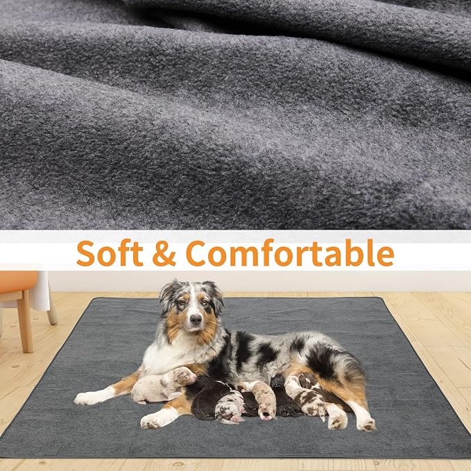 LOOBANI Washable Pee Pads for Dogs, 2 Pack Non-Slip and Leak-Proof,48"x48" | Super Absorbent Reusable Dog Pee Pads, Machine Washable, Extra Large Whelping Pads for Crate, Playpen, Floor, Housebreaking