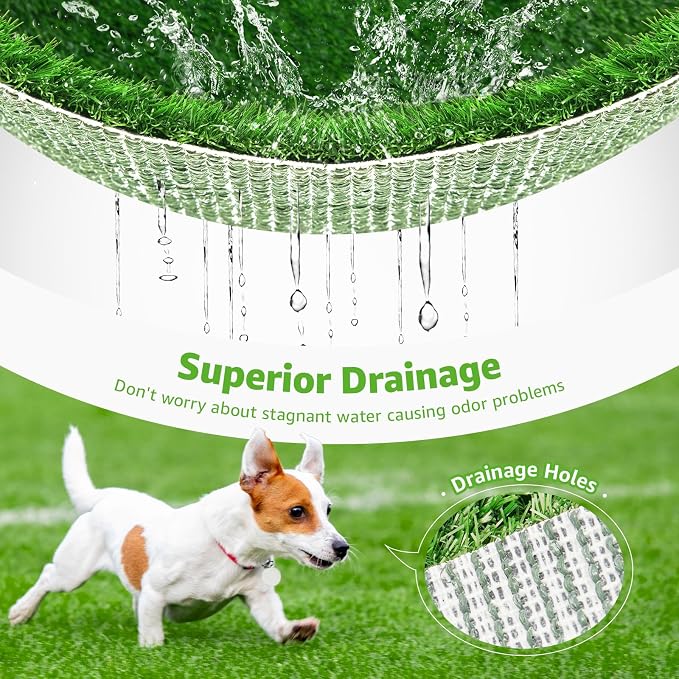 Artificial Dog Grass Pee Pads 51.2"x26" 1 Pack, Fake Grass Potty Training | Easy to Clean, with Drainage, Reusable, Realistic, Turf Grass Mat, Pet-Friendly, for Apartment, Balcony, Indoor Outddor Use