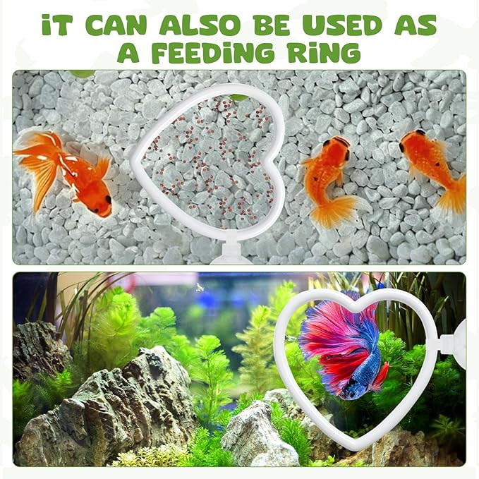 2 Pcs Betta Fish Exercise Love Ring & Betta Mirror, Betta Enrichment Toys, Betta Fish Tank Accessories, Betta Fish Toysfor Training, Play