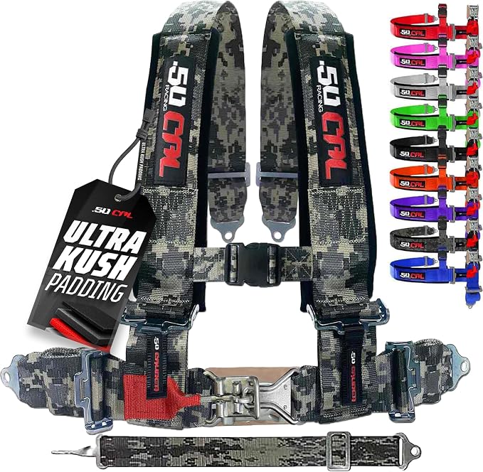 1pc Camouflage 5 Point Harness for Bucket Seat, Latch Release, 9 Color Options, Racing Harness 5 point, Race Car, UTV, RZR [6001A3]
