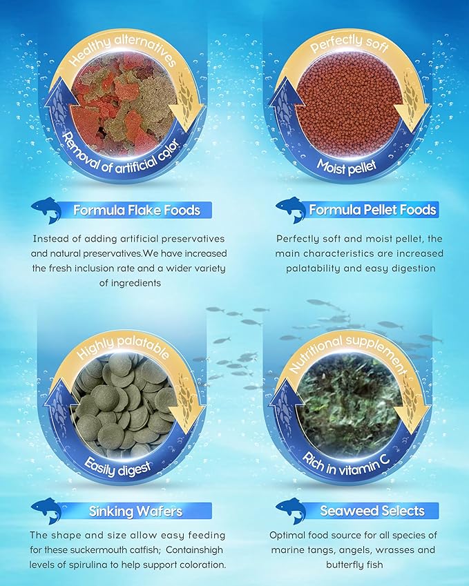 Ocean Nutrition Spirulina Flake Fish Food - Natural Ingredient Fish Food Flakes for Betta Fish and All Tropical Fish - Supports Health & Coloration, Does Not Cloud Water, Made in USA, 2.5 oz (70 g)