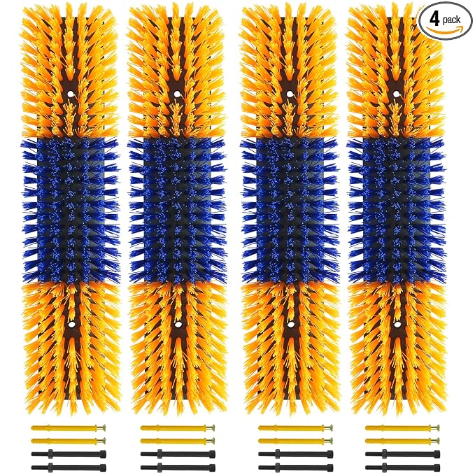 Livestock Scratch Brush With 16 Screws，Animal Back Scratching Brush for Cow,Cattle,Sheep, Horses,Pigs，Massage Grooming Tool(Yellow, 4pcs)