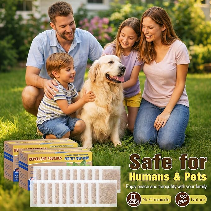 20 Pack Snake Repellent for Indoor & Outdoor Use, Natural Snake Away for Yard Powerful, Safe for Kids&Pets, Reptile Deterrent Pouches Repels Against Poisonous and Non Poisonous Species