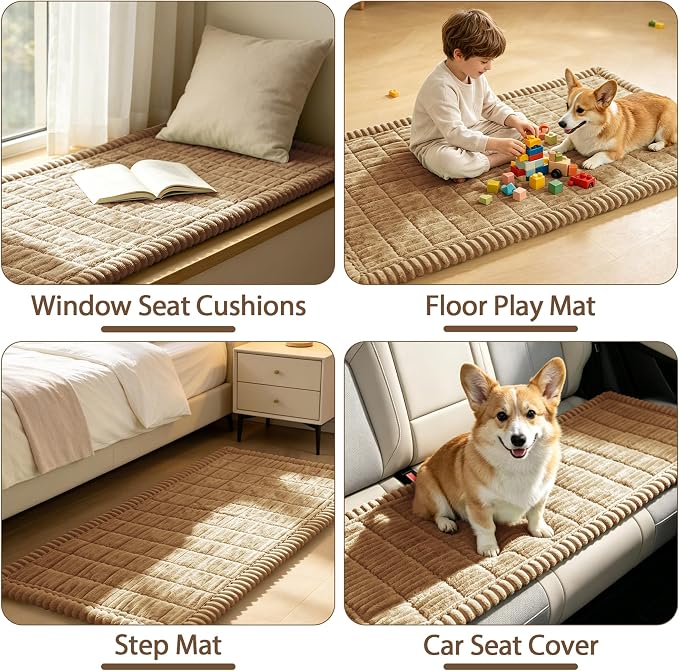 FUANGUI Waterproof Couch Cover Sofa Cover for Dogs and Pets Sofa Protector | Non-Slip Washable Fuzzy Soft Cat Bed Sofa Slipcover for 2-3 Cushion Couch Sofa Pet Friendly, Camel, 27.6" x 82.7", 1 pcs