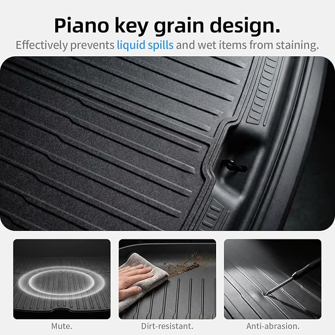 6 Pcs for Tesla Model Y Juniper Accessories 2025 2026 (Not Fit Standard) All Weather TPE Anti-Slip Floor Mats & Cargo Liner Front Frunk Rear Trunk Mats, 5-Seater