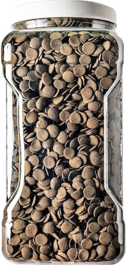 Aquatic Foods Inc. Ultra Multi-Worm 12mm - 1/2" Small Sinking Wafers for Bottom Fish, Shrimp, Snails, Crabs, Crayfish, All Tropical Fish..5-lb Lg Jar
