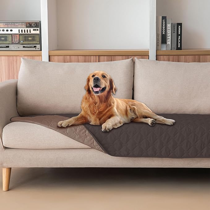 gogobunny Waterproof Blanket, Couch Covers for Dogs, Reversible Protector | 3X Stronger Leakproof, Scratch Proof Durable Furniture Protection, Stain Resistant, Washable, 30x70 Inch Dark/Light Coffee
