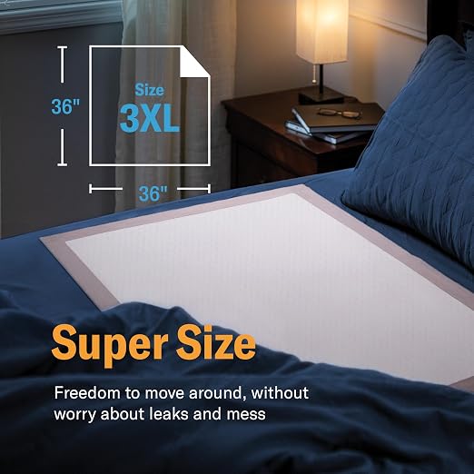 Chucks Premium Disposable Underpads 36”x36” [100-Count] Ultra Absorbent Chux Incontinence Bed Pads Disposable Adult with Adhesive Tape, Pee Pads Pet Training Pads XXXL 36x36 Bulk Pack