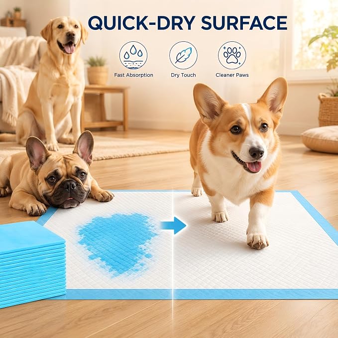 Boscute Super Absorbent & Leak-Proof Jumbo Size 36"x36" Pet Training Dog Pee Pads, Thicken Quick Dry Disposable Puppy Pee Pads, Potty Training Pads for Dogs Cats, Rabbits