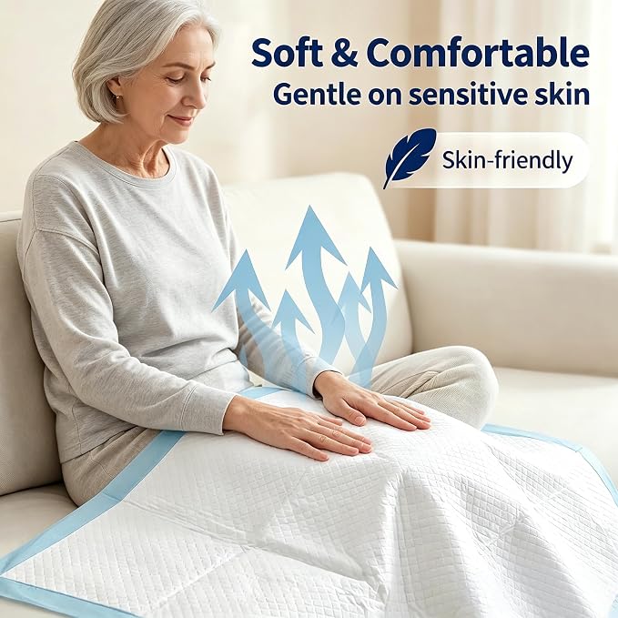 30"x36" Bed Pads Disposable Adult 7-Layer Extra Large 50 Count | Overnight Protection for Incontinence, Super Absorbent Chucks Underpads, Leakproof, Pee Pads for Dogs, Elderly, Kids, Pets