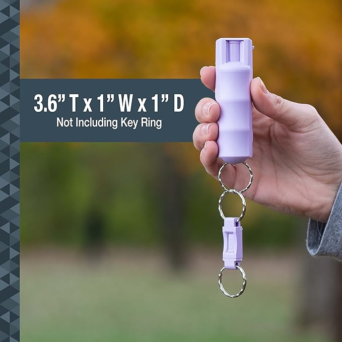 Sabre Pepper Spray - Quick Release Keychain for Easy Carry & Fast Access, Max Police Strength Self Defense OC Spray with UV Dye, 10 Sec. Spray Time, Finger Grip - Faster Aim, 0.54 fl oz,Secure Safety