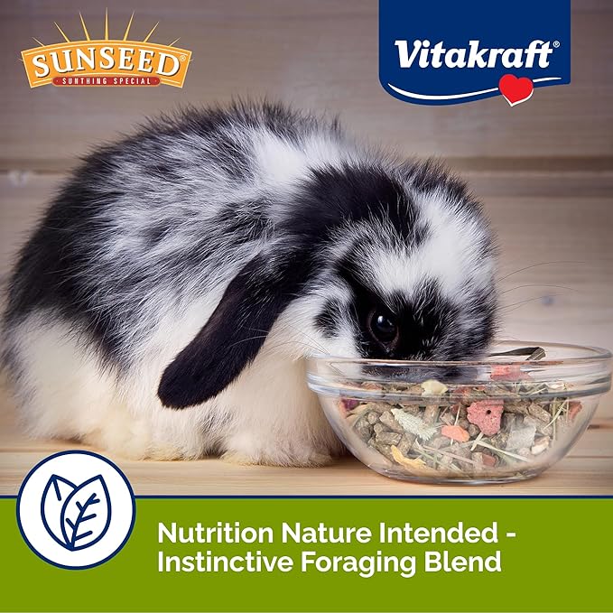 Vitakraft Sunseed Vita Prima Daily Adult Rabbit Food 8 lb Bag with Timothy Hay Pellets Vegetables and Fruits Providing Wholesome Daily Nutrition for Happy Healthy Rabbits