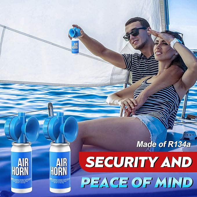 Saillong 1.4oz Marine Boat Air Horn, Loud Air Horns for Safety, Mini Small Blow Fog Bear Horn, Meet Coast Guard, Emergency Use for Marine Boating Sporting Events Outdoor Alarm