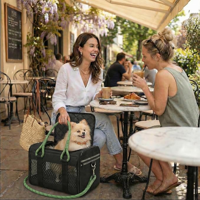 Soft-Sided Dog & Cat Carrier | for Car Rides, Vet Visits, Errands & Daily Outings | Fits Small Dogs & Cats Up to 15 lbs | 18" L x 11.5" H | Yorkies, Chihuahuas & More