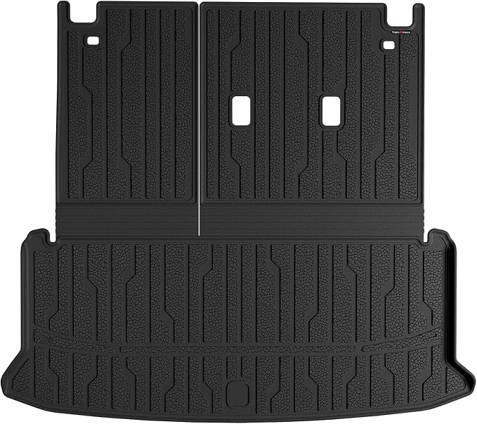TripleAliners Trunk Mat with Backrest Mat Compatible with Toyota Grand Highlander 2024 2025 2026 All Weather TPE Liners 2 in 1 Accessories Custom Fit TPE Heavy-Duty Covers (Won't Fit Highlander)