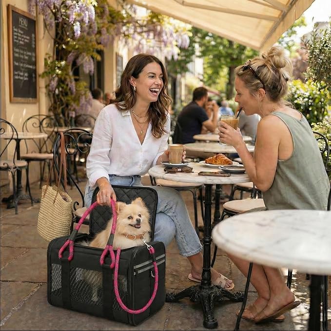 Soft-Sided Dog & Cat Carrier | for Car Rides, Vet Visits, Errands & Daily Outings | Fits Small Dogs & Cats Up to 15 lbs | 18" L x 11.5" H | Yorkies, Chihuahuas & More