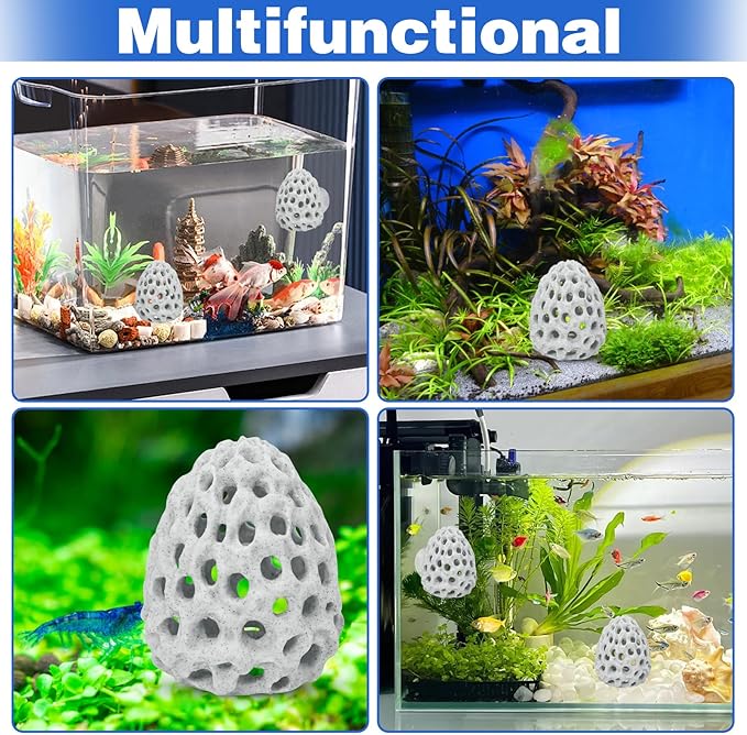 HINGTAI Shrimp Dome Hide Betta Habitat Fish Tank Tunnel with Suction Cup Aquarium Fish Cave Hideout Ornament Accessories for Shrimp Guppy Hiding Resting White