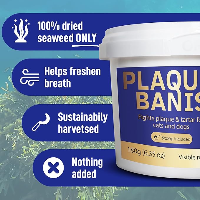 100% Natural Plaque Off & Tartar Remover For Dogs & Cats | Freshen Breath For Dogs & Cats | 6.3oz (180g) | Support Healthy Gums & Promote Dental Health | Prevent Plaque & Tartar Build Up
