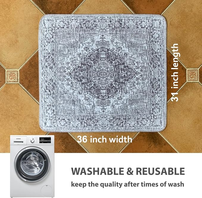 nunubaby Washable Pee Pads for Dogs, Stylish, Non-Slip and Leak-Proof Pee Pads. Reusable Potty Pads for Dogs for Crates and Floors.(Gray/Geo,31" x36" )