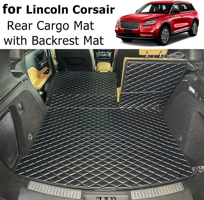 for 2020-2026 Lincoln Corsair Trunk Mat and Rear Backrest Mat Cargo Liners All Weather Anti-Slip