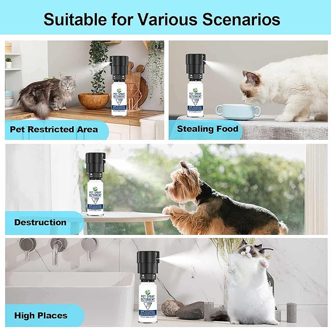 Cat Spray Deterrent System, Pet Deterrent Device Refill, CATSSS Refill [ 23.34Oz & 6 Pack ] Safe for Cats & Dogs Motion Activated Pet Deterrent Spray System-Only Applicable to The First Generation