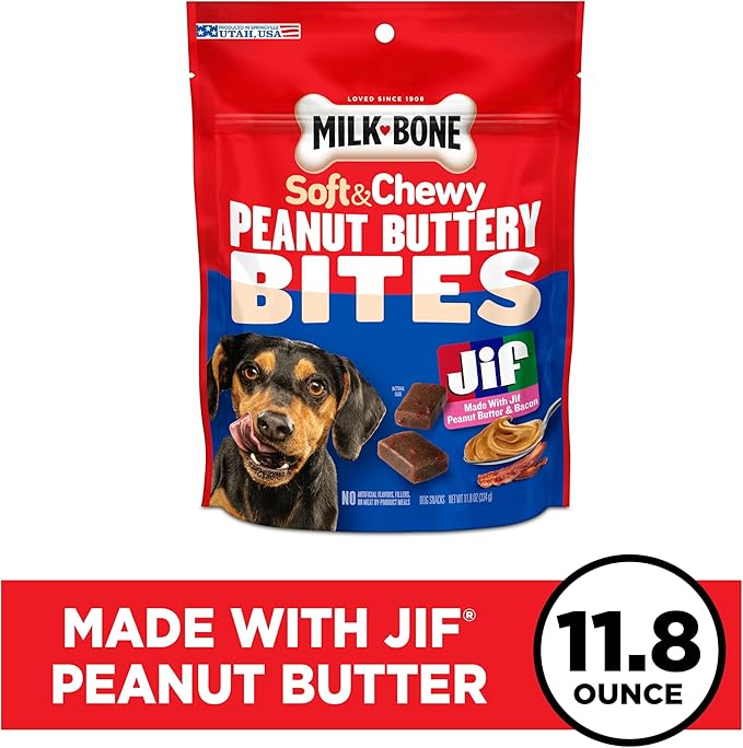 Milk-Bone Peanut Buttery Bites Soft Dog Treats with Real Peanut Butter & Bacon