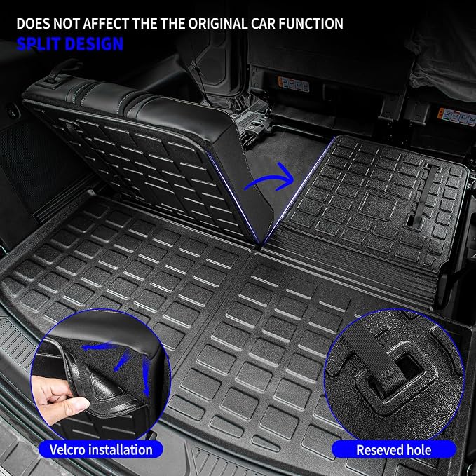 Rongtaod Floor Mats Compatible with 2020-2025 2026 Ford Explorer 7 Seats Cargo Mat Cargo Liner Trunk Liner Back Seat Cover Protector 2024 Explorer Accessories (Trunk Mat with Backrest Mat+Floor Mats)