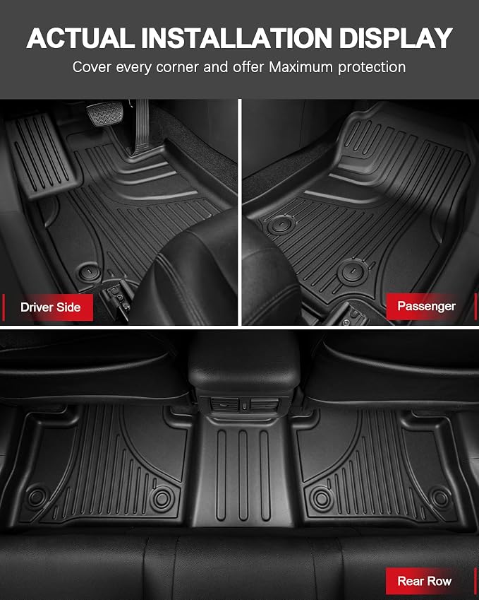 Floor Mats for Hyundai Tucson 2016-2021 - Custom Fit TPE Anti-Slip Floor Liners and Cargo Mat All Weather Cargo Liner for Tucson Accessories Black 2021 2020 2019 2018 2017 2016